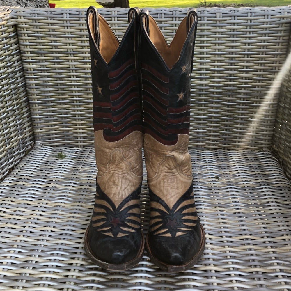 Old Gringo American Flag Boots 8.5 Unity Cowboy - Picture 5 of 12